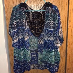 Tribal short sleeve cardigan